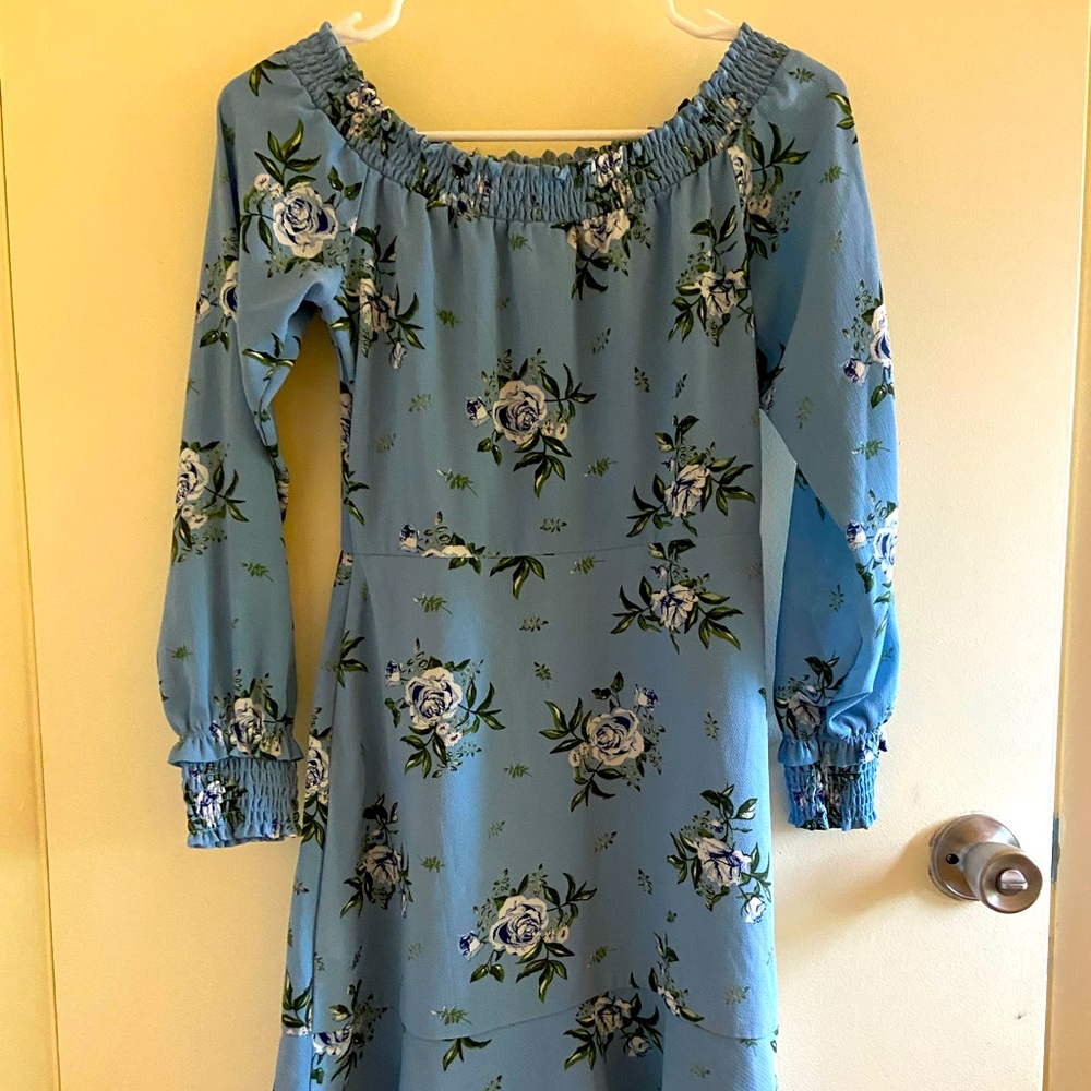 Women floral dress in blue
